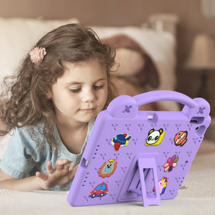 For iPad 10.2 2021 / 2020 / 2019 Handle Kickstand Children EVA Shockproof Tablet Case(Light Purple) - iPad 10.2 Cases by buy2fix | Online Shopping UK | buy2fix