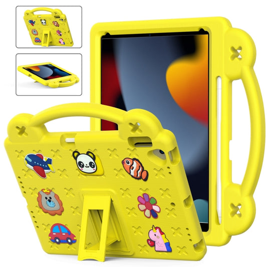 For iPad 10.2 2021 / 2020 / 2019 Handle Kickstand Children EVA Shockproof Tablet Case(Yellow) - iPad 10.2 Cases by buy2fix | Online Shopping UK | buy2fix