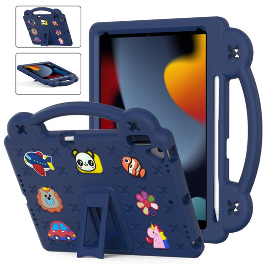 For iPad 10.2 2021 / 2020 / 2019 Handle Kickstand Children EVA Shockproof Tablet Case(Navy Blue) - iPad 10.2 Cases by buy2fix | Online Shopping UK | buy2fix