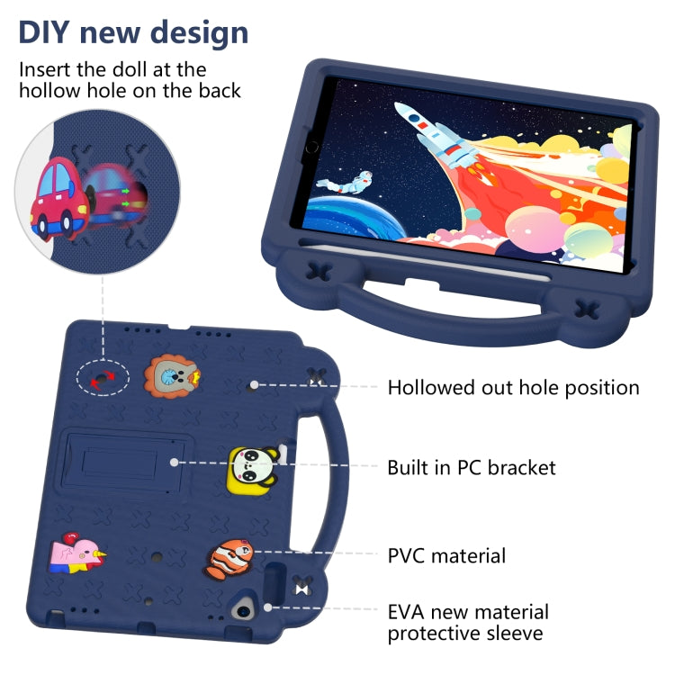 For iPad 10.2 2021 / 2020 / 2019 Handle Kickstand Children EVA Shockproof Tablet Case(Navy Blue) - iPad 10.2 Cases by buy2fix | Online Shopping UK | buy2fix