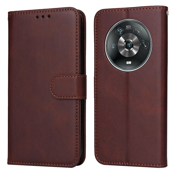 For Honor Magic4 / Magic4 Pro JSM Calf Texture Leather Phone Case(Brown) - Honor Cases by JUNSUNMAY | Online Shopping UK | buy2fix