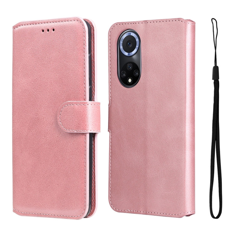 For Honor 50 5G / Huawei Nova 9 JUNSUNMAY Calf Texture Leather Phone Case(Pink) - Honor Cases by JUNSUNMAY | Online Shopping UK | buy2fix