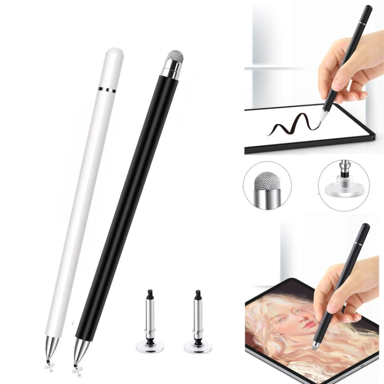 AT-30 2-in-1 Silicone Sucker + Conductive Cloth Head Handwriting Touch Screen Pen Mobile Phone Passive Capacitive Pen with 1 Pen Head(Black) - Stylus Pen by buy2fix | Online Shopping UK | buy2fix