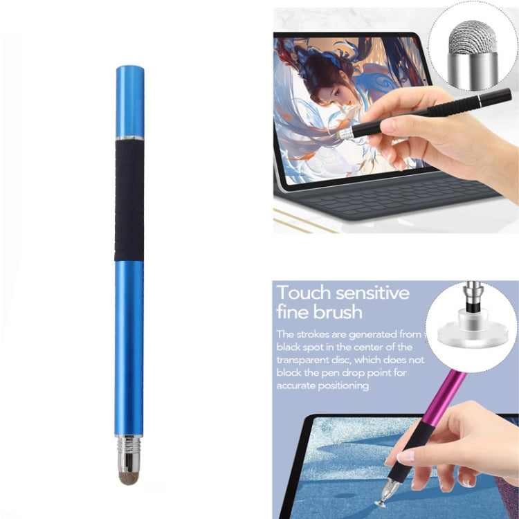 AT-31 Conductive Cloth Head + Precision Sucker Capacitive Pen Head 2-in-1 Handwriting Stylus with 2 Pen Head(Dark Blue) - Stylus Pen by buy2fix | Online Shopping UK | buy2fix