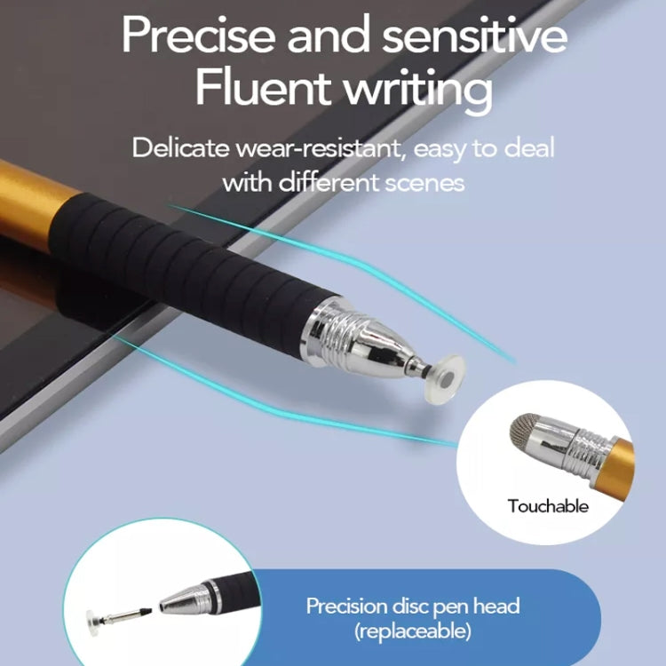 AT-31 Conductive Cloth Head + Precision Sucker Capacitive Pen Head 2-in-1 Handwriting Stylus with 2 Pen Head(Dark Blue) - Stylus Pen by buy2fix | Online Shopping UK | buy2fix