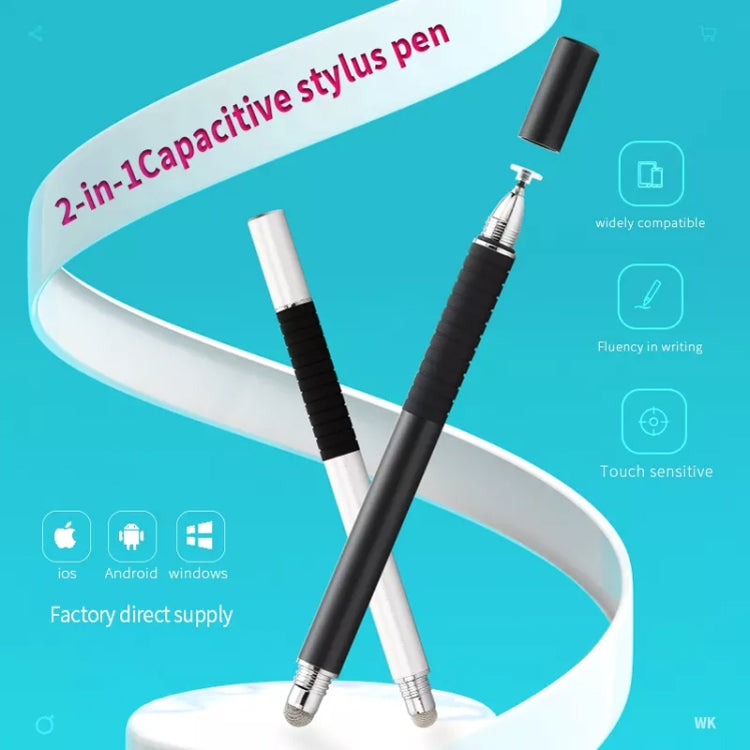 AT-31 Conductive Cloth Head + Precision Sucker Capacitive Pen Head 2-in-1 Handwriting Stylus with 2 Pen Head(Dark Blue) - Stylus Pen by buy2fix | Online Shopping UK | buy2fix