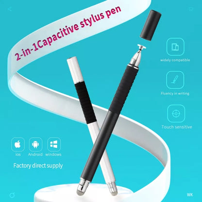 AT-31 Conductive Cloth Head + Precision Sucker Capacitive Pen Head 2-in-1 Handwriting Stylus with 2 Pen Head(Dark Blue) - Stylus Pen by buy2fix | Online Shopping UK | buy2fix
