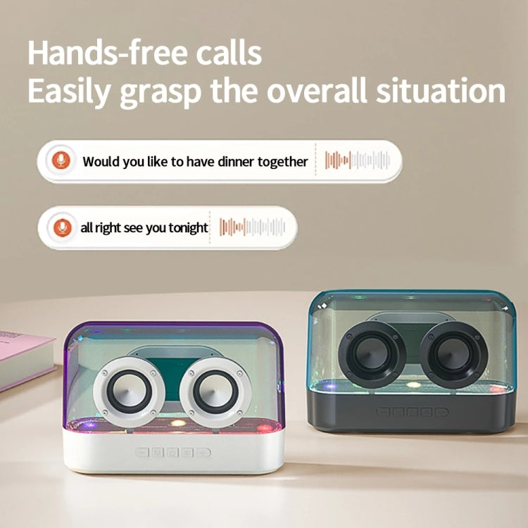 K9 Transparent RGB Portable Wireless Bluetooth Speaker Support AUX FM TF Card(White) - Desktop Speaker by buy2fix | Online Shopping UK | buy2fix