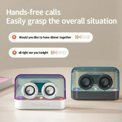 K9 Transparent RGB Portable Wireless Bluetooth Speaker Support AUX FM TF Card(White) - Desktop Speaker by buy2fix | Online Shopping UK | buy2fix