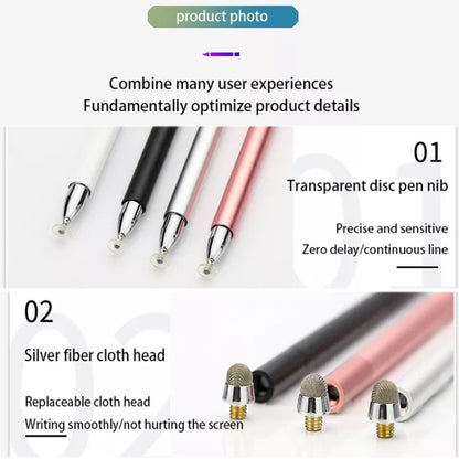 AT-32 3-in-1 Precision Sucker Capacitive Pen + Conductive Cloth Head + Handwriting Signature Pen Mobile Phone Touch Screen Pen with 2 Pen Head(Rose Gold) - Stylus Pen by buy2fix | Online Shopping UK | buy2fix