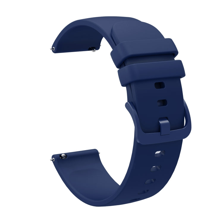 For Garmin Vivoactive 4S 18mm Solid Color Soft Silicone Watch Band(Navy Blue) - Watch Bands by buy2fix | Online Shopping UK | buy2fix