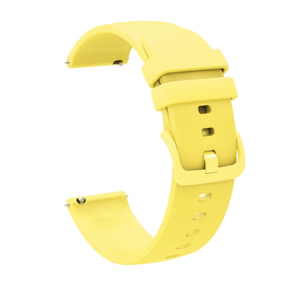 For Garmin Vivoactive 4S 18mm Solid Color Soft Silicone Watch Band(Yellow) - Watch Bands by buy2fix | Online Shopping UK | buy2fix