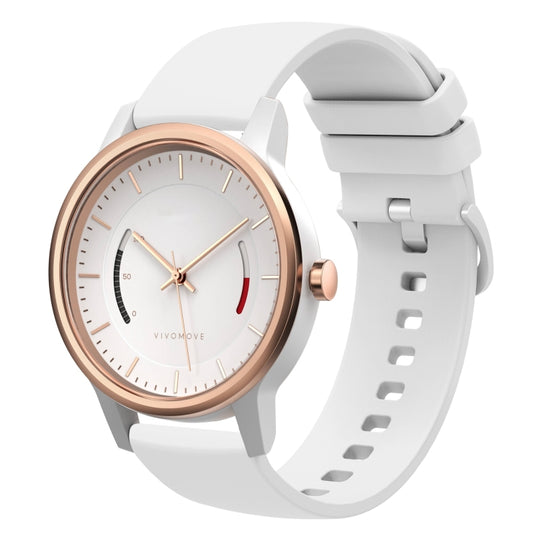 For Garmin Vivomove 20mm Solid Color Soft Silicone Watch Band(White)