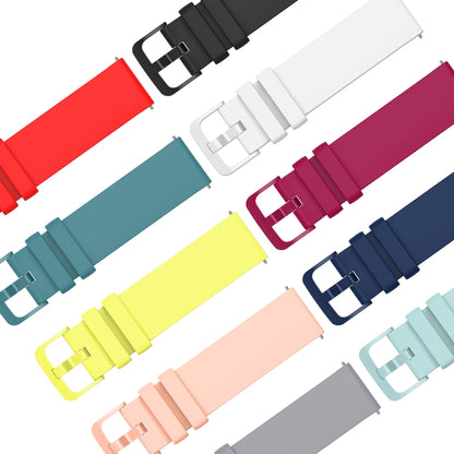 For Amazfit 2 Stratos 22mm Solid Color Soft Silicone Watch Band(White) - Watch Bands by buy2fix | Online Shopping UK | buy2fix