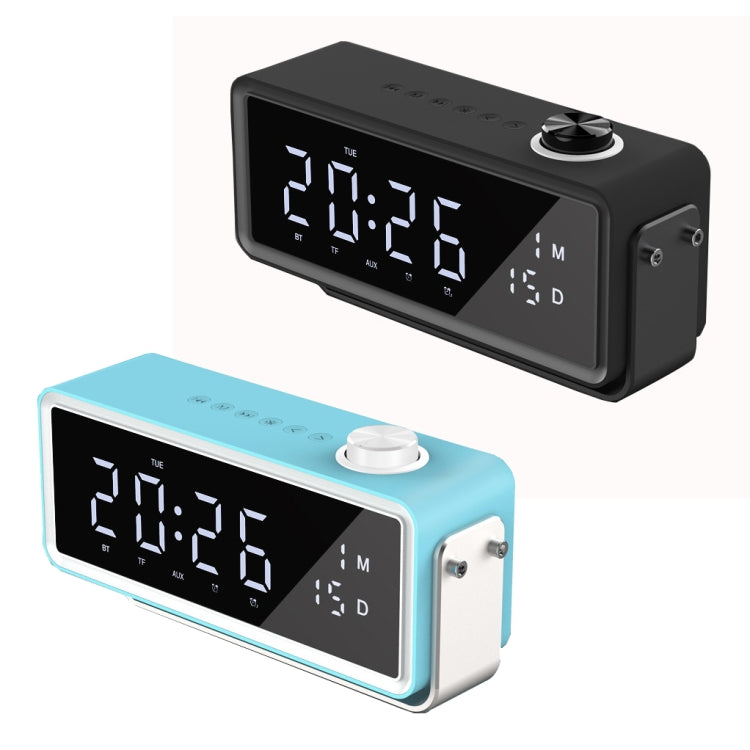 AEC K5 Mirror Alarm Clock Bluetooth Speakers with LED Light Support TF / FM(Blue) - Desktop Speaker by AEC | Online Shopping UK | buy2fix