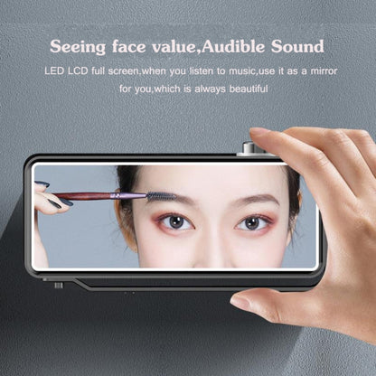 AEC K5 Mirror Alarm Clock Bluetooth Speakers with LED Light Support TF / FM(Black) - Desktop Speaker by AEC | Online Shopping UK | buy2fix