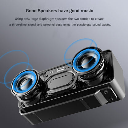 AEC K5 Mirror Alarm Clock Bluetooth Speakers with LED Light Support TF / FM(Blue) - Desktop Speaker by AEC | Online Shopping UK | buy2fix