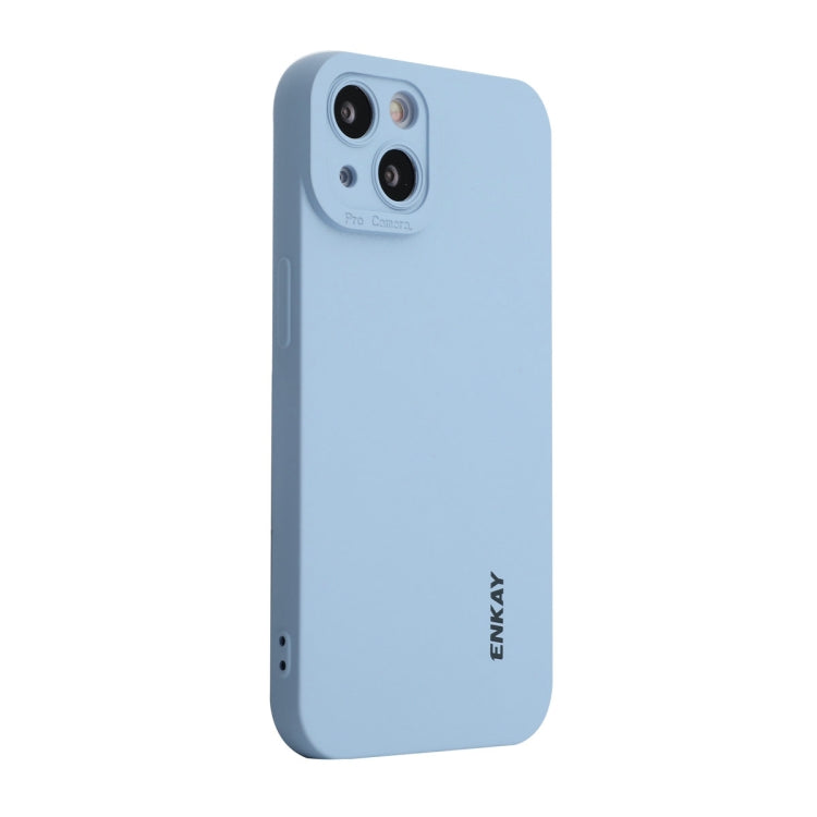 For iPhone 14 Plus ENKAY Liquid Silicone Shockproof Phone Case (Blue) - iPhone 14 Plus Cases by ENKAY | Online Shopping UK | buy2fix
