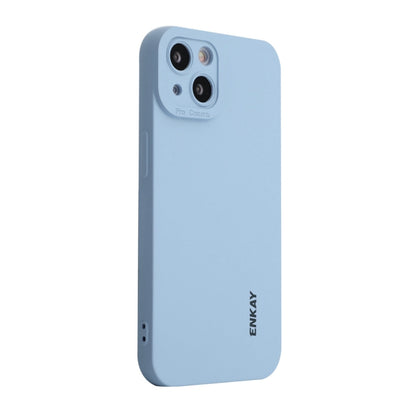 For iPhone 14 Plus ENKAY Liquid Silicone Shockproof Phone Case (Blue) - iPhone 14 Plus Cases by ENKAY | Online Shopping UK | buy2fix