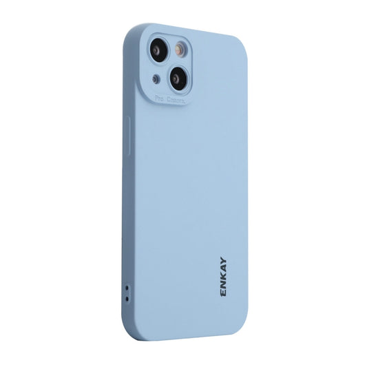 For iPhone 14 Plus ENKAY Liquid Silicone Shockproof Phone Case (Blue) - iPhone 14 Plus Cases by ENKAY | Online Shopping UK | buy2fix