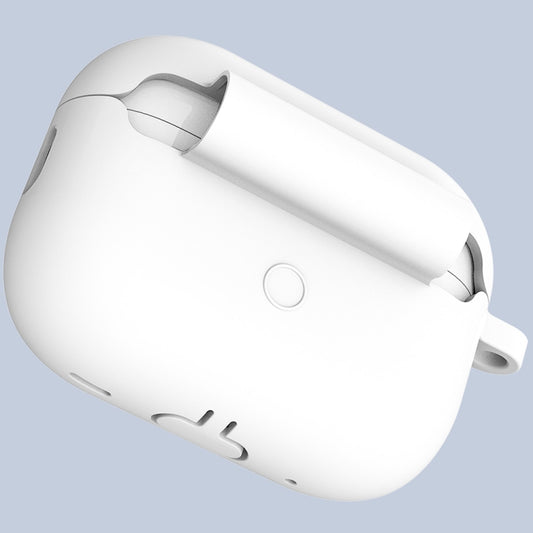 For Apple AirPods Pro 2 2022 ENKAY Thickened Silicone Protective Case with Keychain(White) by ENKAY