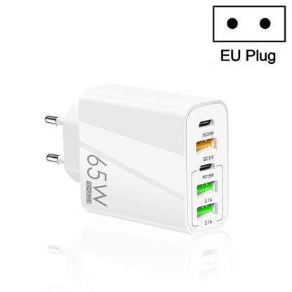 65W Dual PD Type-C + 3 x USB Multi Port Charger for Phone and Tablet PC, EU Plug(White) by buy2fix