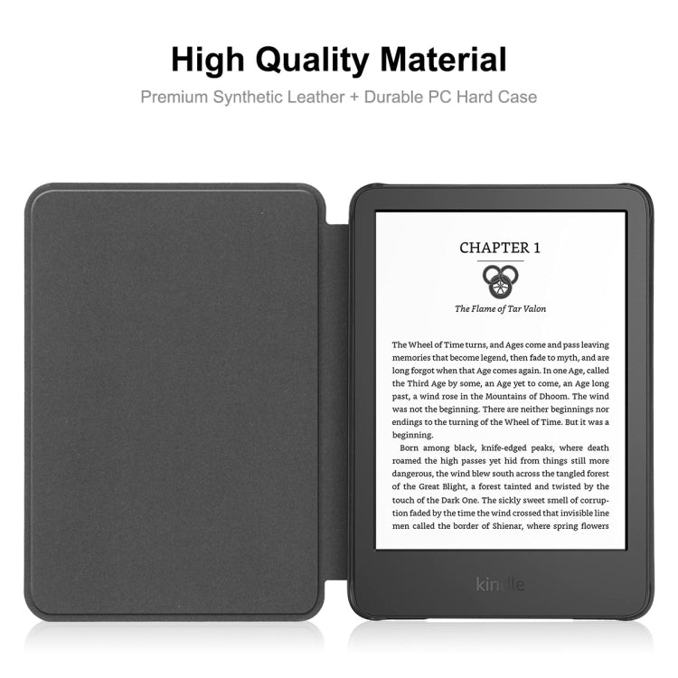 For Amazon Kindle 2022 Gen11 ENKAY Custer Texture Leather Smart Case(Dark Green) - Amazon by ENKAY | Online Shopping UK | buy2fix