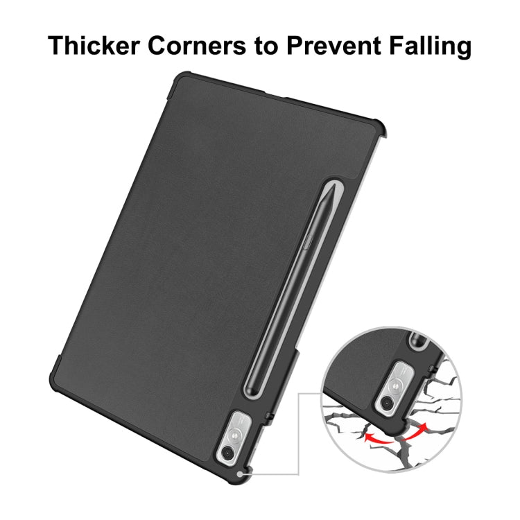 For Lenovo Tab P11 Pro Gen2 11.2 inch 2022 ENKAY Tri-fold Custer Texture Leather Stand Smart Case(Light Blue) - Lenovo by ENKAY | Online Shopping UK | buy2fix