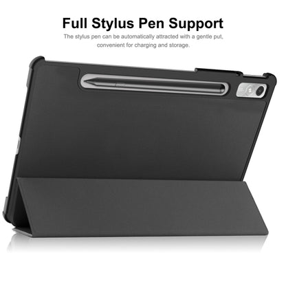 For Lenovo Tab P11 Pro Gen2 11.2 inch 2022 ENKAY Tri-fold Custer Texture Leather Stand Smart Case(Dark Blue) - Lenovo by ENKAY | Online Shopping UK | buy2fix