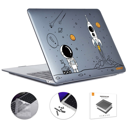 For MacBook Pro 14.2 A2442/A2779 2023 ENKAY Hat-Prince 3 in 1 Spaceman Pattern Laotop Protective Crystal Case with TPU Keyboard Film / Anti-dust Plugs, Version:EU(Spaceman No.1) - MacBook Pro Cases by ENKAY | Online Shopping UK | buy2fix