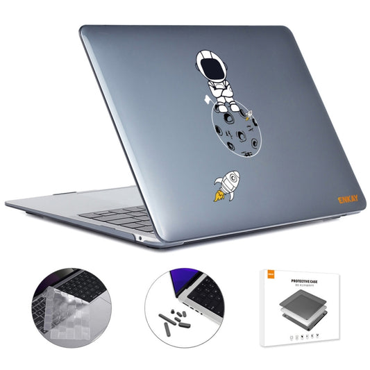 For MacBook Pro 14.2 A2442/A2779 2023 ENKAY Hat-Prince 3 in 1 Spaceman Pattern Laotop Protective Crystal Case with TPU Keyboard Film / Anti-dust Plugs, Version:EU(Spaceman No.4) - MacBook Pro Cases by ENKAY | Online Shopping UK | buy2fix