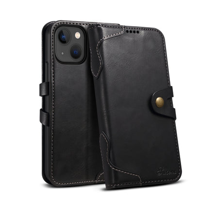 Suteni Calf Texture Buckle Wallet Leather Phone Case For iPhone 14(Black) - iPhone 14 Cases by Suteni | Online Shopping UK | buy2fix