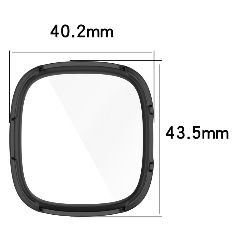 For Fitbit Versa 4 PC+ Toughened Film Integrated Protective Case(Sliver) by buy2fix