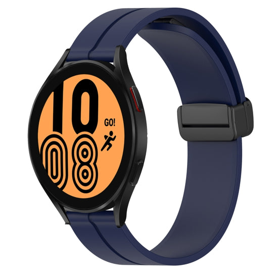For Samsung Galaxy Watch4 40mm 20mm Solid Color Magnetic Clasp Silicone Watch Band(Midnight Blue)