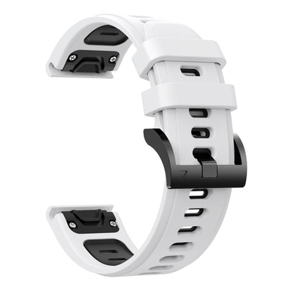 For Garmin Forerunner 945 22mm Two-Color Sports Silicone Watch Band(White+Black) - Watch Bands by buy2fix | Online Shopping UK | buy2fix