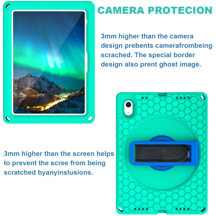 For iPad 2025 / 2022 360 Rotation Stand EVA Hard PC Tablet Case with Strap(Glacier+Blue) - iPad 2025 / 2022 Cases by buy2fix | Online Shopping UK | buy2fix