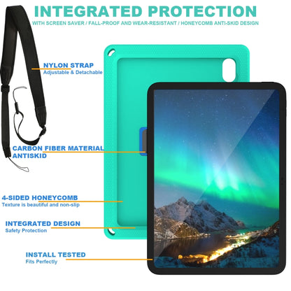 For iPad 2025 / 2022 360 Rotation Stand EVA Hard PC Tablet Case with Strap(Glacier+Blue) - iPad 2025 / 2022 Cases by buy2fix | Online Shopping UK | buy2fix