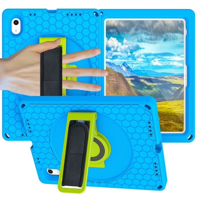 For iPad 2025 / 2022 360 Rotation Stand EVA Hard PC Tablet Case with Strap(Blue+Green) - iPad 2025 / 2022 Cases by buy2fix | Online Shopping UK | buy2fix