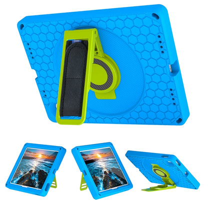For iPad 2025 / 2022 360 Rotation Stand EVA Hard PC Tablet Case with Strap(Blue+Green) - iPad 2025 / 2022 Cases by buy2fix | Online Shopping UK | buy2fix
