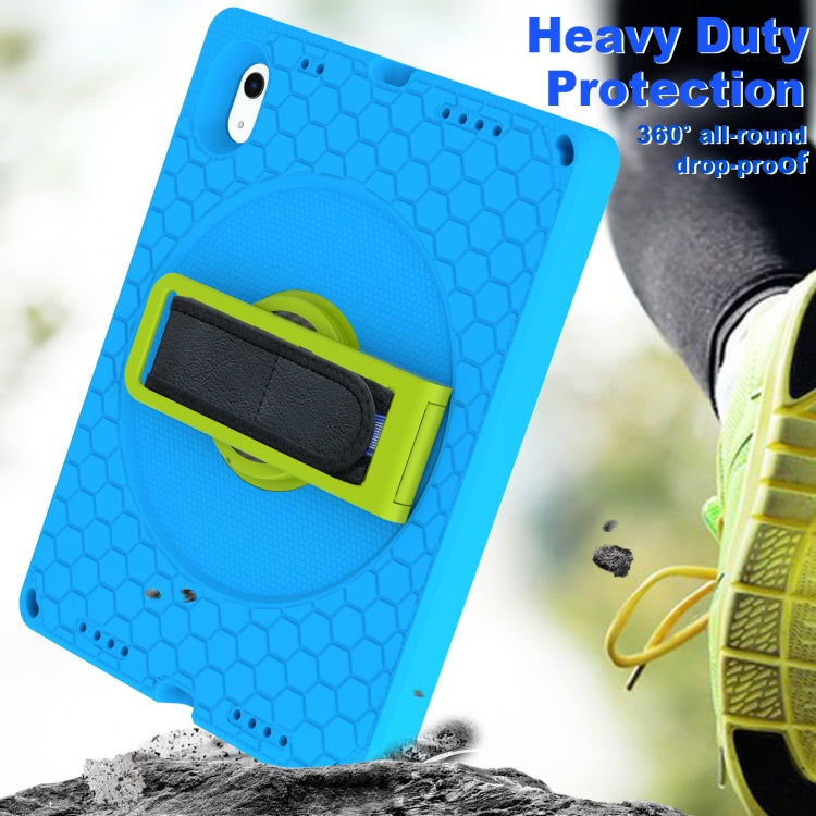 For iPad 2025 / 2022 360 Rotation Stand EVA Hard PC Tablet Case with Strap(Blue+Green) - iPad 2025 / 2022 Cases by buy2fix | Online Shopping UK | buy2fix