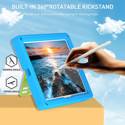 For iPad 2025 / 2022 360 Rotation Stand EVA Hard PC Tablet Case with Strap(Blue+Green) - iPad 2025 / 2022 Cases by buy2fix | Online Shopping UK | buy2fix