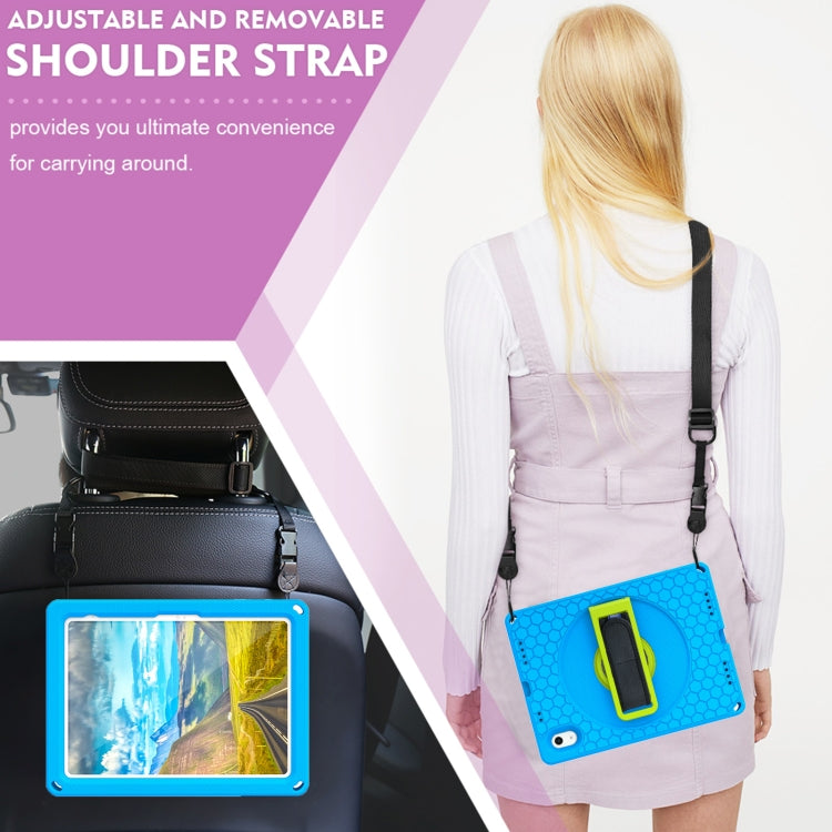 For iPad 2025 / 2022 360 Rotation Stand EVA Hard PC Tablet Case with Strap(Blue+Green) - iPad 2025 / 2022 Cases by buy2fix | Online Shopping UK | buy2fix