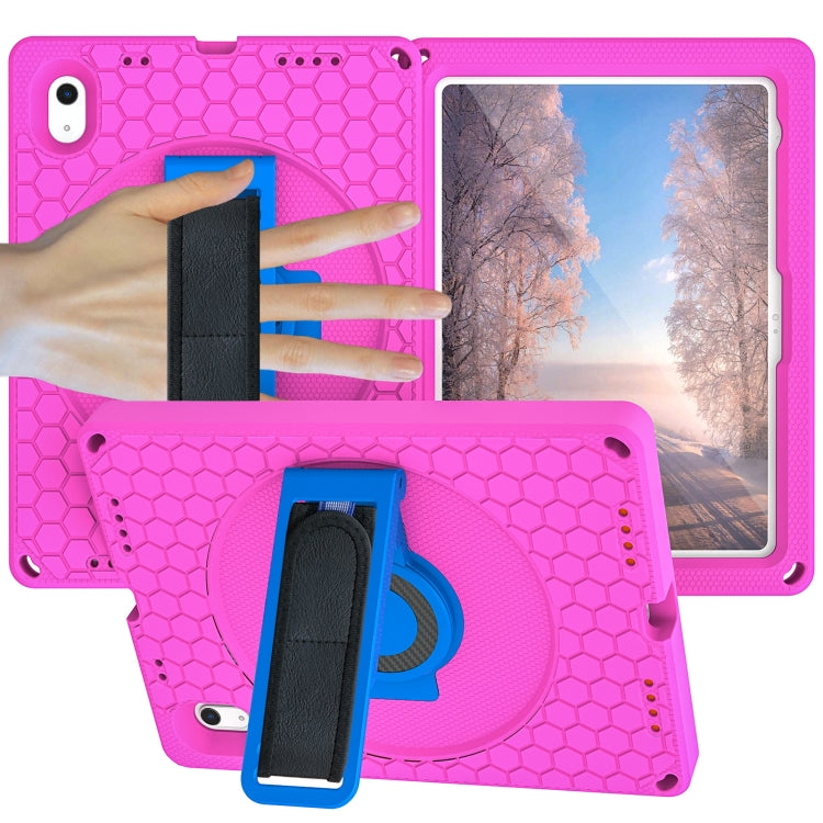 For iPad 2025 / 2022 360 Rotation Stand EVA Hard PC Tablet Case with Strap(Rose+Blue) - iPad 2025 / 2022 Cases by buy2fix | Online Shopping UK | buy2fix