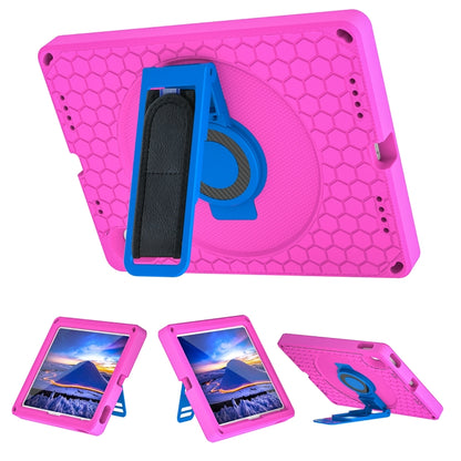 For iPad 2025 / 2022 360 Rotation Stand EVA Hard PC Tablet Case with Strap(Rose+Blue) - iPad 2025 / 2022 Cases by buy2fix | Online Shopping UK | buy2fix