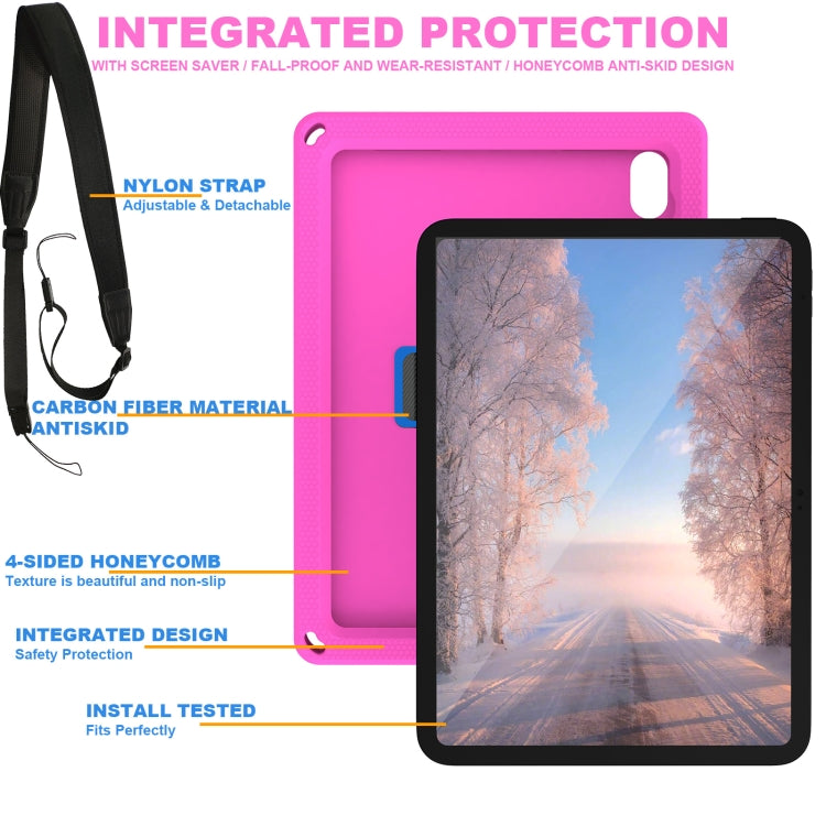 For iPad 2025 / 2022 360 Rotation Stand EVA Hard PC Tablet Case with Strap(Rose+Blue) - iPad 2025 / 2022 Cases by buy2fix | Online Shopping UK | buy2fix