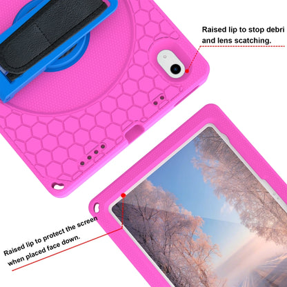 For iPad 2025 / 2022 360 Rotation Stand EVA Hard PC Tablet Case with Strap(Rose+Blue) - iPad 2025 / 2022 Cases by buy2fix | Online Shopping UK | buy2fix