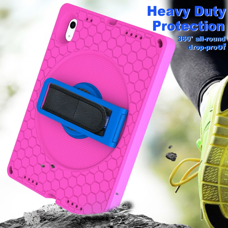 For iPad 2025 / 2022 360 Rotation Stand EVA Hard PC Tablet Case with Strap(Rose+Blue) - iPad 2025 / 2022 Cases by buy2fix | Online Shopping UK | buy2fix