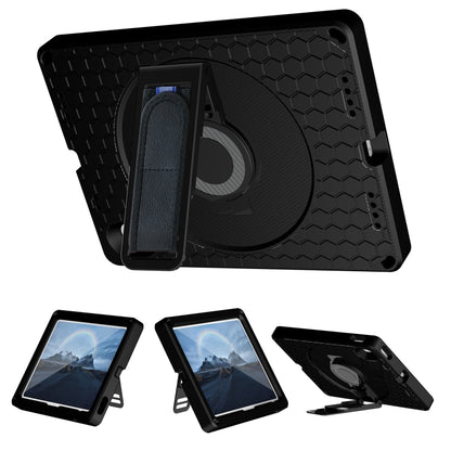For iPad 2025 / 2022 360 Rotation Stand EVA Hard PC Tablet Case with Strap(Black) - iPad 2025 / 2022 Cases by buy2fix | Online Shopping UK | buy2fix