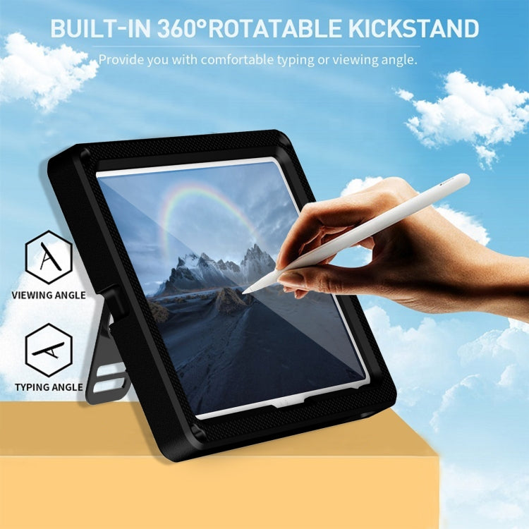 For iPad 2025 / 2022 360 Rotation Stand EVA Hard PC Tablet Case with Strap(Black) - iPad 2025 / 2022 Cases by buy2fix | Online Shopping UK | buy2fix