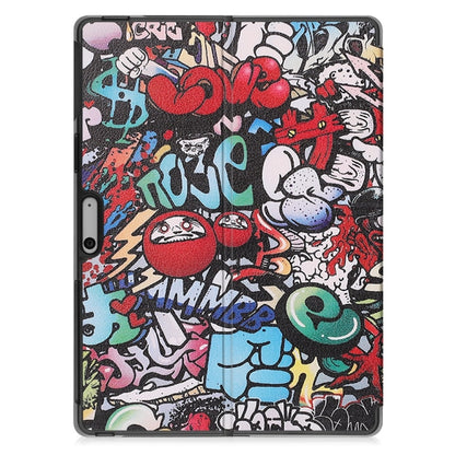 For Microsoft Surface Pro 9 JUNSUNMAY Custer Painted Stand Leather Tablet Case(Graffiti) - Microsoft by JUNSUNMAY | Online Shopping UK | buy2fix